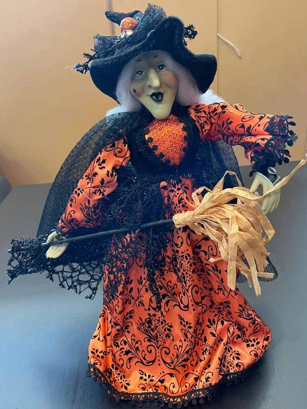 Halloween Witch  in Orange and Black